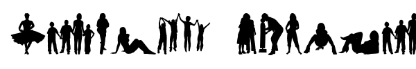 Human Silhouettes Free Four font preview